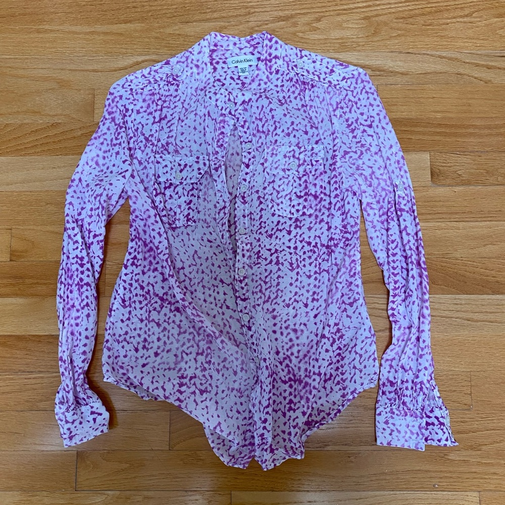 Calvin Klein 60%cotton 40% viscose XS/TP blouse